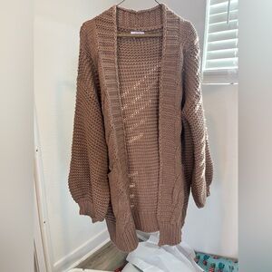 Bluivy Warm Tan Knit Cardigan